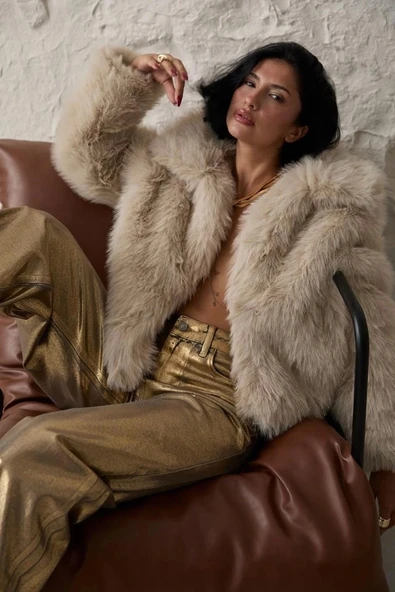Gold Altın Varaklı Jeans Pantolon - 4