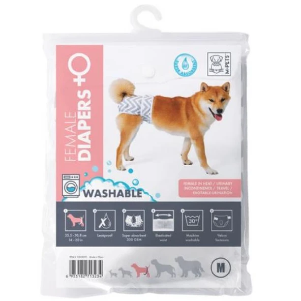 M-Pets Diapers Dişi Köpekler İçin Yıkanabilir Külot Medium