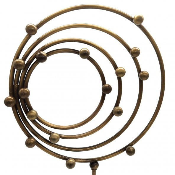 Crearthome Mermerli Eskitme Gold Halka Dekor Büyük 20x31x55 cm - 2