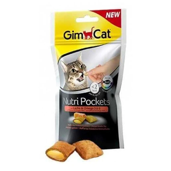 Gimcat Nutripockets Kedi Ödülü Somon Omega 3 ve 6 60Gr