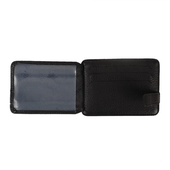 DERİ OAVAL KARTLIK YANDAN GEÇME SİYAH - 2