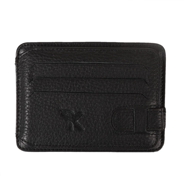 DERİ OAVAL KARTLIK YANDAN GEÇME SİYAH