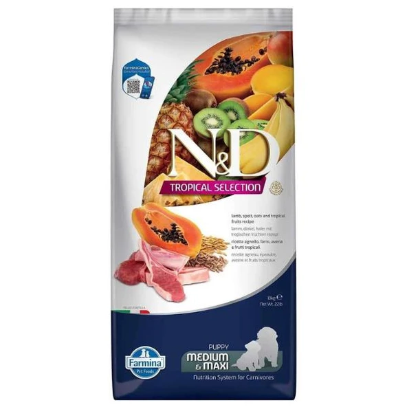 ND Tropical Selection Kuzu Etli Orta ve Büyük Irk Yavru Köpek Maması 10Kg