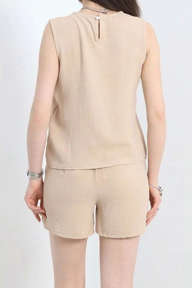 Şortlu Ayrobin takım bej - 5