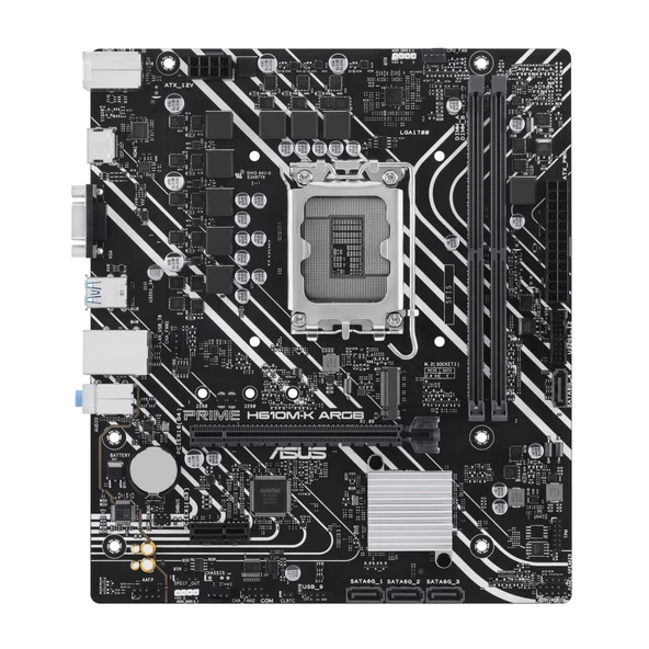 ASUS PRIME H610M-K ARGB, 2xDDR5, M.2,D-SUB, HDMI,12-13.14.Nesil, LGA1700 Soket, Anakart - 2