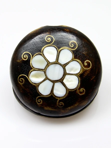 Sedef Işlemeli Telkari Ceviz Ağacı El Yapımı Makyaj Aynası euay2 ürün görseli