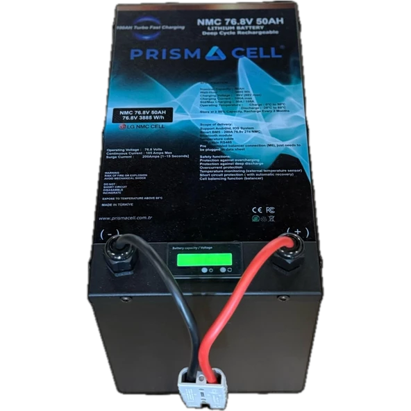 Prismacell 72 V Volt 50ah 50 Amper Lityum NMC Akü Elektrikli Araba Yuki Amy Motor Bataryası (Tak Kullan) - 2