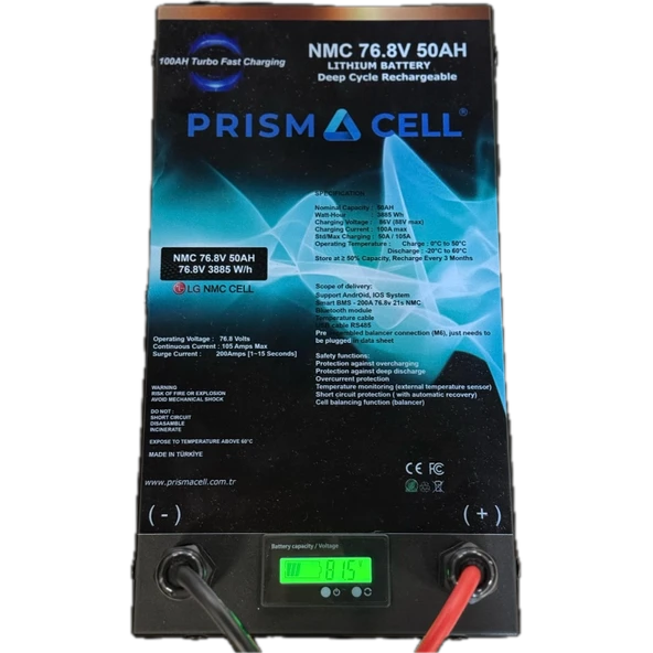 Prismacell 72 V Volt 50ah 50 Amper Lityum NMC Akü Elektrikli Araba Yuki Amy Motor Bataryası (Tak Kullan) - 4