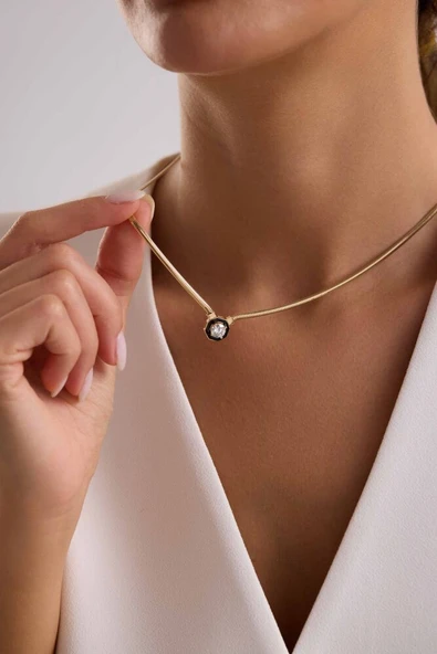 Balık Sırtı Çağla Kolye 8 Ayar Altın 50 cm - Resim 2