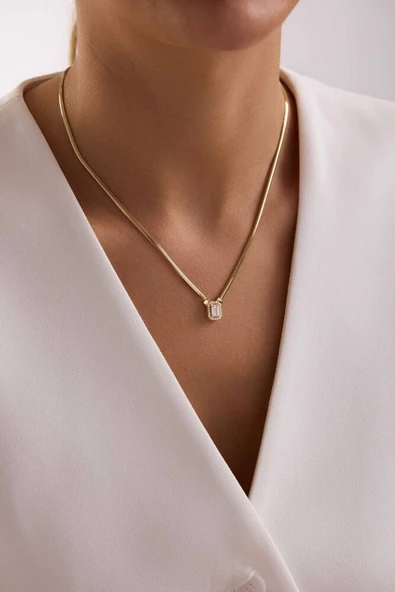 Altın Balık Sırtı Baget Set Kolye, Bileklik - 2