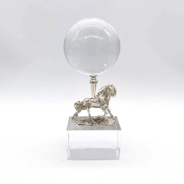 Crearthome Kristal At Detaylı Dekoratif Küre Gümüş SZR-11-B-G