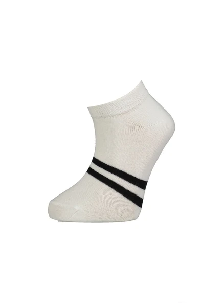 Bibaby Biorganic Çizgili 2'Li Yaş Patik Çorap 68429 Ekru - Resim 4