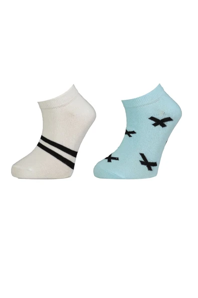 Bibaby Biorganic Çizgili 2'Li Yaş Patik Çorap 68429 Ekru - Resim 3