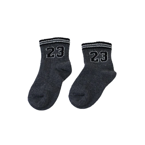 Bibaby Biorganic Number Yaş Kısa Soket Çorap 68422 Gri - 3