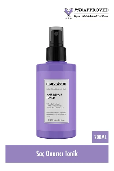 Maru.Derm Saç Tonik | Onarıcı Saç Bakım Toniği 200 ML | Yıpranmış Zayıf Saçlar | Vegan - 2