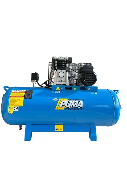 Puma 200 LT ALÜMİNYUM KAFA PİSTONLU KOMPRESÖR 3 HP, 8 BAR, 2 PİSTON,220 V MONOFAZE - 2