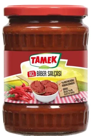 Tamek Biber Salçası Acı 540 gr Cam x 3 Adet - Resim 2