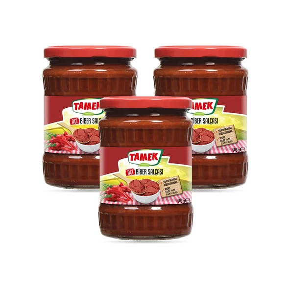 Tamek Biber Salçası Acı 540 gr Cam x 3 Adet