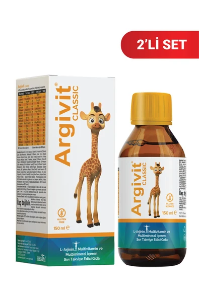 Argivit Classic L-arjinin, Multivitamin Ve Multimineral Içeren Sıvı 150 ml 2'li Paket - Portakal Ve Vanilya
