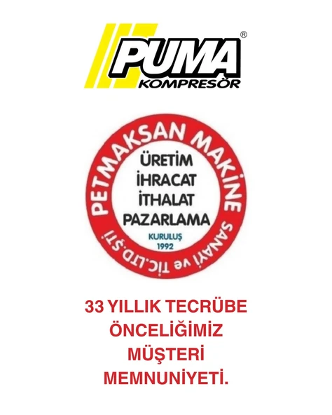 PUMA 100 Litre Yağlı Pistonlu Kompresör 3 HP, 8 Bar, 220 Volt - 7