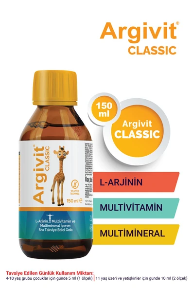 Argivit Classic L-arjinin, Multivitamin Ve Multimineral Içeren Sıvı 150 ml 2'li Paket - Portakal Ve Vanilya - 2