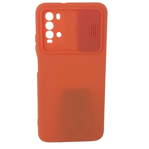 Xiaomi Poco M3 Uyumlu Kamera Sürgülü Mat Silikon Kılıf