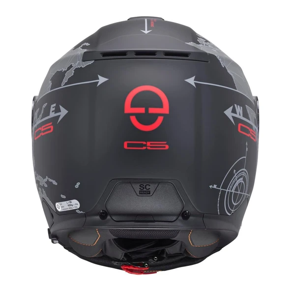 SCHUBERTH C5 GLOBE BLACK ÇENE AÇILIR MOTOSİKLET KASKI - 4