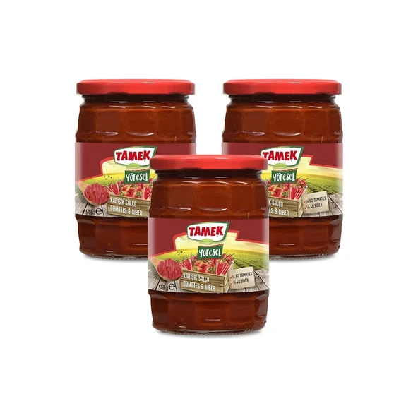 Tamek Domates&Biber Karışık Salça 540 gr Cam x 3 Adet ürün görseli