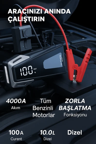 BUTURE BETA05 4000A 4 in 1 23800mah Taşınabilir Akü Takviye Kiti - 2