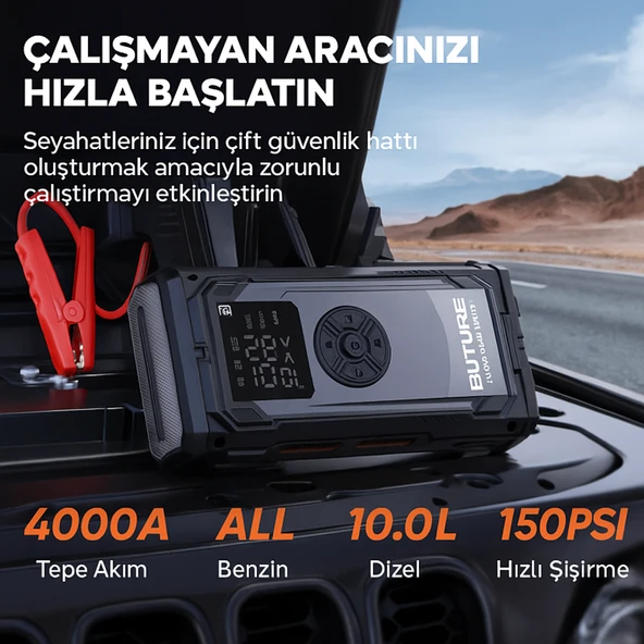 BUTURE BETA06 4000A 4 in 1 23800mah Taşınabilir Akü Takviye Kiti - 2