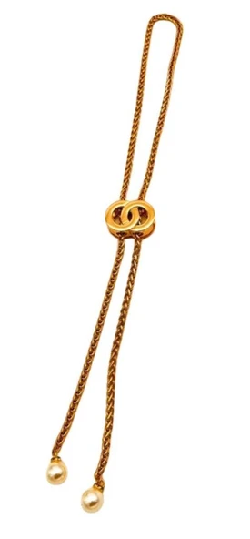 Çanta Aksesuar İncili Zincir Çanta Büzgüsü Light Gold Renk - Resim 3