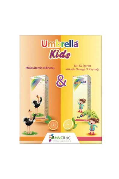 Umbrella Kids Multivitamin 150 ml + Omega-3 Şurup 150 ml ürün görseli 1