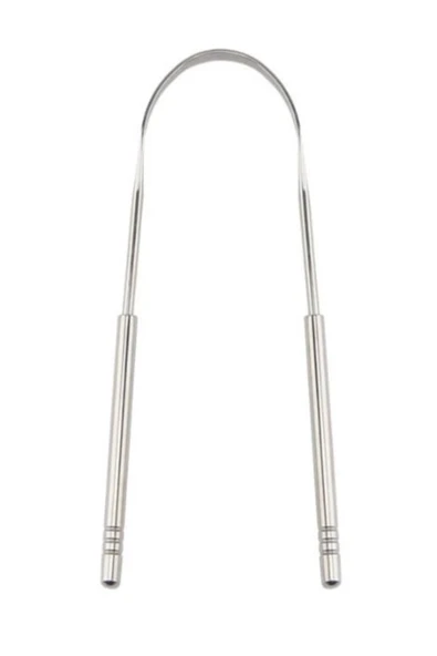 Metal Dil Temizleme Dil Sıyırıcı Dil Temizleyici Gümüş Hilal Çelik Paslanmaz Hijyenik