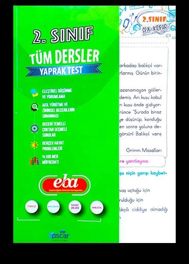 2.Sınıf Tüm Dersler Çek Kopar Yaprak Test - Tatil Kitabı Tekrar Testi