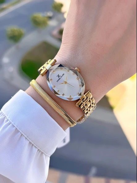 Daniel Klein Çelik Kordon Elips Kasa Kesme Camlı 2 Yıl Garantili Kadın Kol Saati+Bileklik 10891.3 - Resim 2