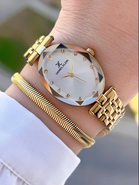 Daniel Klein Çelik Kordon Elips Kasa Kesme Camlı 2 Yıl Garantili Kadın Kol Saati+Bileklik 10891.3 ürün görseli