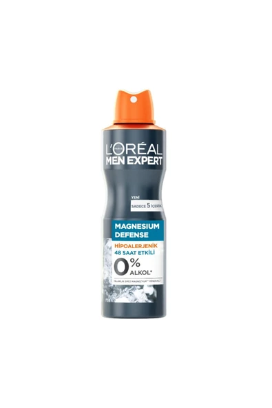 L’Oreal Paris Men Expert Magnesium Defense Sprey Deodorant 150 ml ürün görseli 1