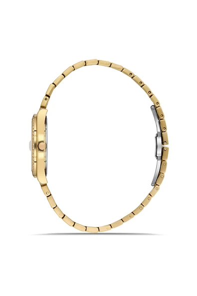Ferro FL21596AWT-B6 Quartz Çelik Altın Rengi Yeşil Kadran 30 mm Kadın Kol Saati - 2