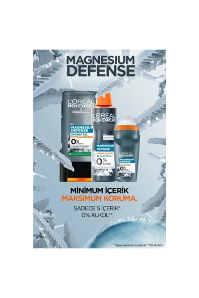 L’Oreal Paris Men Expert Magnesium Defense Sprey Deodorant 150 ml - Resim 2