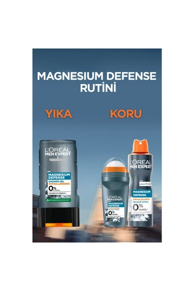 L’Oreal Paris Men Expert Magnesium Defense Sprey Deodorant 150 ml - Resim 5