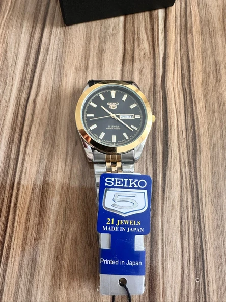 Seiko Seiko 5 Japan Altın Gümüş  Erkek Kol Saati - 3