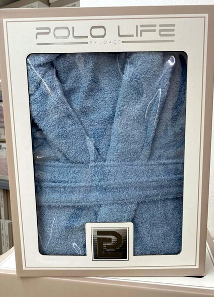 Polo Life Kutulu %100 Pamuk Tek Bornoz Şalyaka-K.Mavi (L Beden) - 2