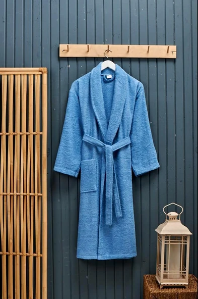 Polo Life Kutulu %100 Pamuk Tek Bornoz Şalyaka-K.Mavi (L Beden)