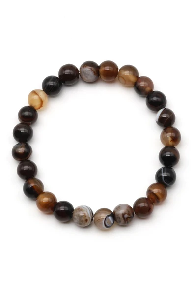 Madagaskar Akik Doğal Taş Bileklik 8 mm Küre Kesim - Resim 2