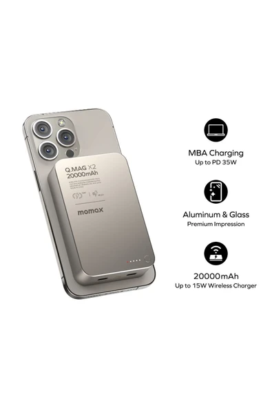 Momax Q.Mag X2 35W 20000mAh wireless battery pack (Black) MACBOOK ŞARJ ÖZELLİKLİ - 6