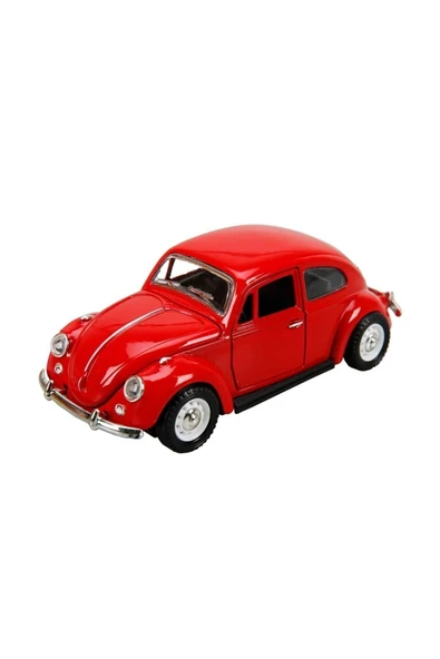 Dekoratif Nostaljik Hediye Kırmızı Çek-bırak Metal Vosvos Araba Dıe Cast Büyük Boy 12cm