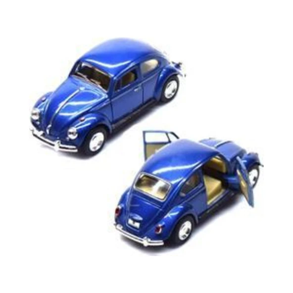 Dekoratif Nostaljik Hediye Lacivert Çek-bırak Metal Vosvos Araba Dıe Cast Büyük Boy 12cm - 2