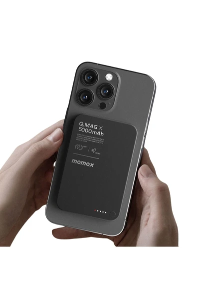 MOMAX IP116D Q.Mag X 5000mAh Magsafe Wireless Powerbank Siyah - 7