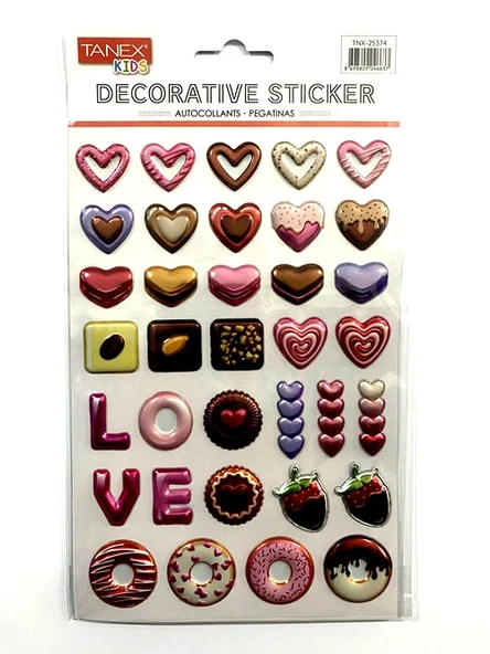 Tanex Decorative Sticker 3-D Love Balon Serisi Tnx-25374 - 3 adet - 1