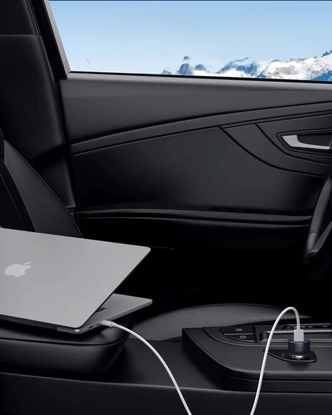 AUKEY 65W Type-C Çift Çıkışlı PD3.0 - Quick Charger3.0 Araç Şarj Aleti Başlığı CC-Y23-BK 65W - 4